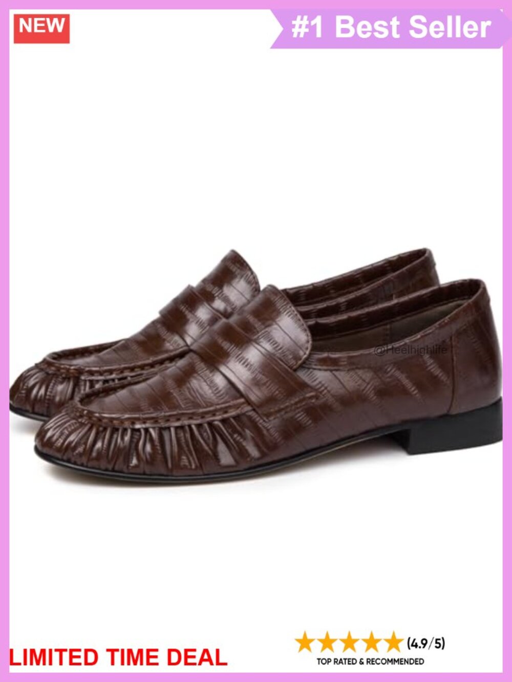 SUIARA Women's Chunky Heel Penny Loafers Slip On Work Flats